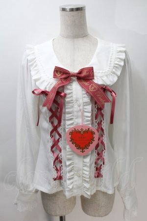 画像: BABY,THE STARS SHINE BRIGHT / Waffle Cottonうさみみセーラーブラウス  白Ｘピンク S-25-10-30-017-BA-TO-HR-ZS