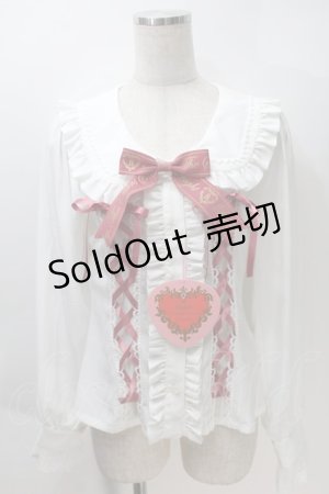 画像: BABY,THE STARS SHINE BRIGHT / Waffle Cottonうさみみセーラーブラウス  白Ｘピンク S-25-10-30-017-BA-TO-HR-ZS