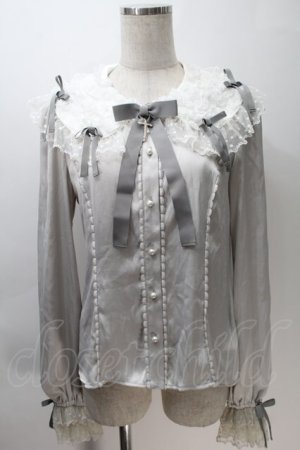 画像: Angelic Pretty / Airy Frillブラウス  グレー S-25-10-30-024-AP-BL-AS-ZS