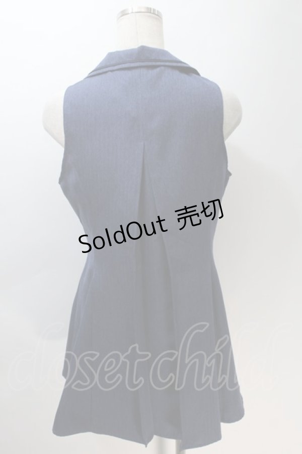 画像2: axes femme / バックタックロングベスト  紺 S-25-10-30-028-AX-JA-AS-ZS (2)
