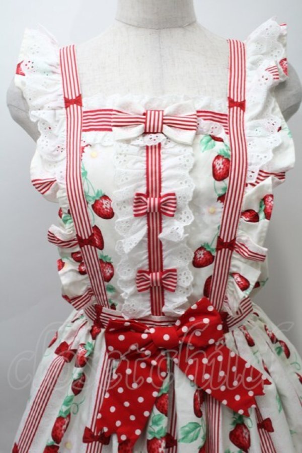 画像3: Angelic Pretty / 摘みたていちごジャンパースカート  オフ S-25-10-30-030-AP-OP-AS-ZS (3)