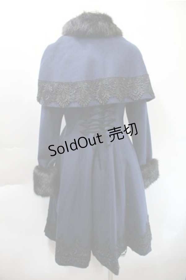 画像2: ATELIER PIERROT / ケープ付きコート  紺 S-25-10-31-038-EL-CO-AS-ZS (2)