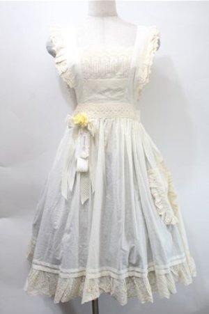 画像: 胡桃木（海外ロリータブランド） / エプロンスカート  アイボリー S-25-10-31-039-LO-OP-HR-ZS