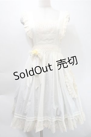 画像: 胡桃木（海外ロリータブランド） / エプロンスカート  アイボリー S-25-10-31-039-LO-OP-HR-ZS