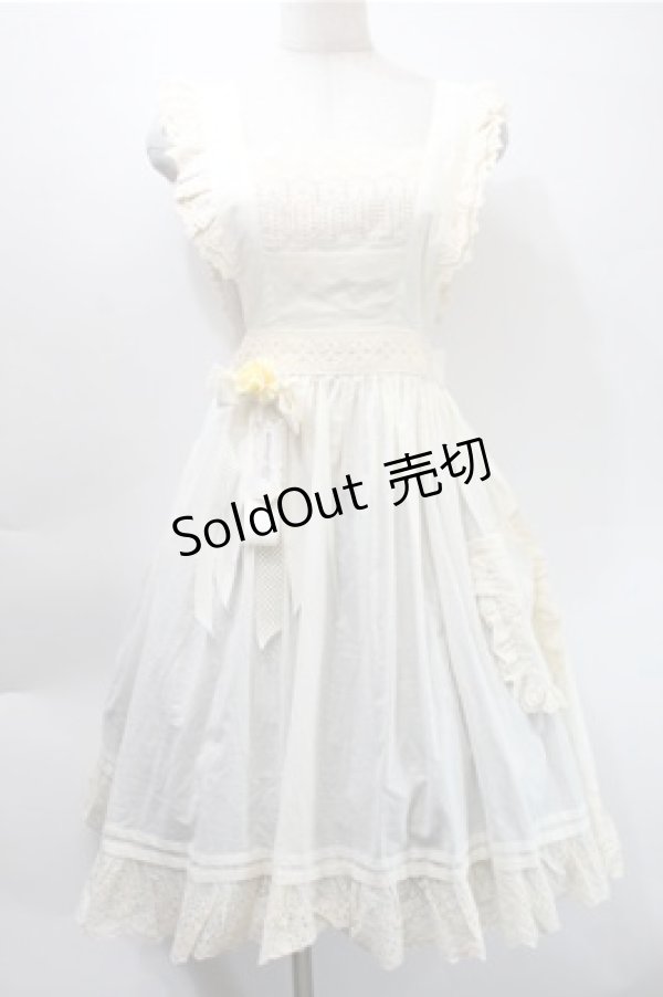 画像1: 胡桃木（海外ロリータブランド） / エプロンスカート  アイボリー S-25-10-31-039-LO-OP-HR-ZS (1)