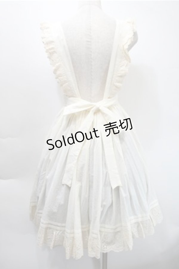 画像2: 胡桃木（海外ロリータブランド） / エプロンスカート  アイボリー S-25-10-31-039-LO-OP-HR-ZS (2)