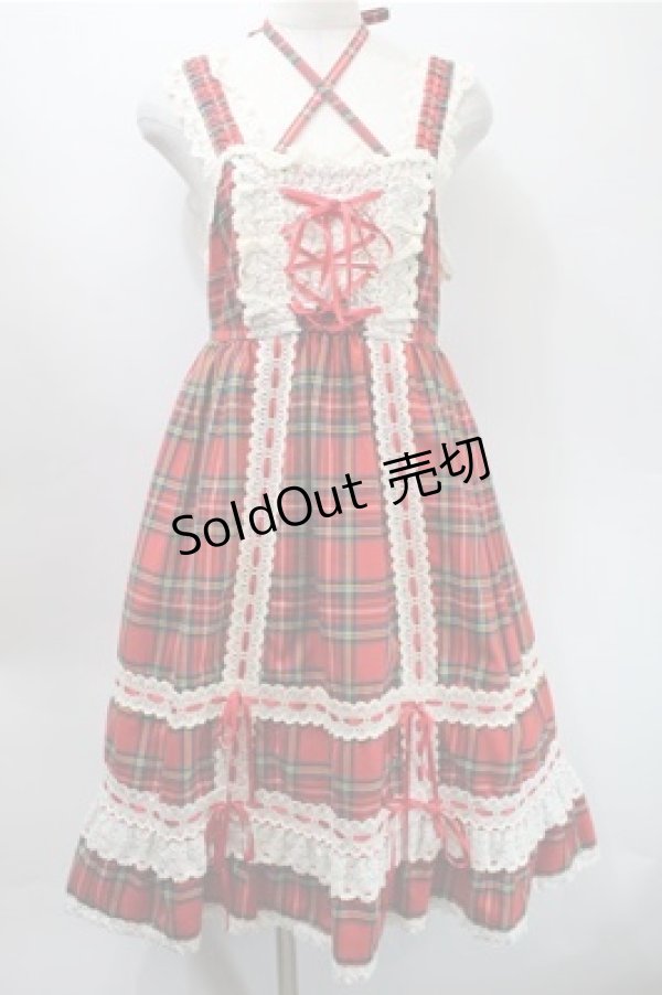 画像1: BABY,THE STARS SHINE BRIGHT / タータンチェックベビードール  赤 S-25-10-31-042-BA-OP-AS-ZS (1)