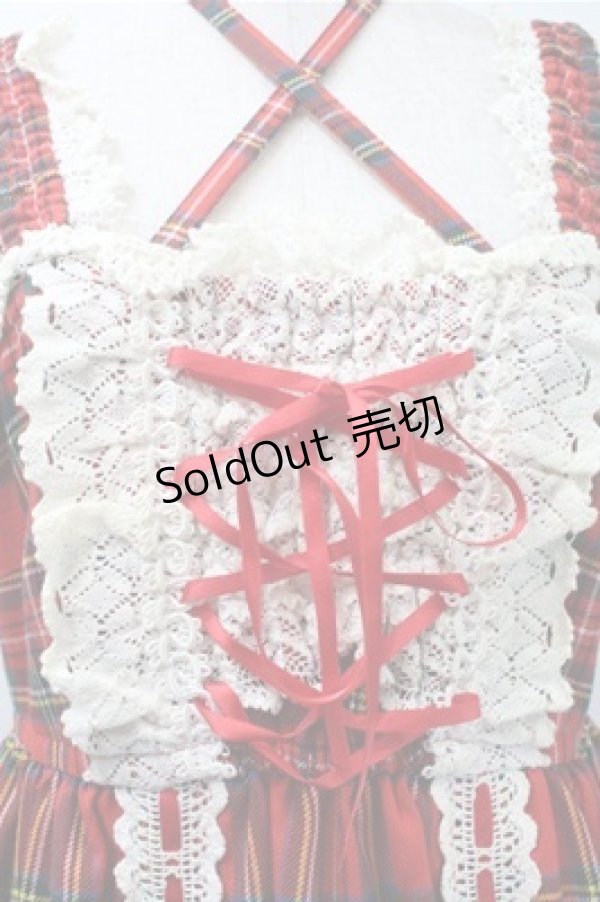 画像3: BABY,THE STARS SHINE BRIGHT / タータンチェックベビードール  赤 S-25-10-31-042-BA-OP-AS-ZS (3)