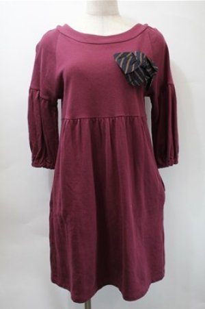 画像: Jane Marple / スウェットワンピース  ワイン S-25-10-31-043-JM-OP-AS-ZS