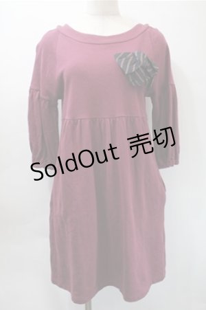 画像: Jane Marple / スウェットワンピース  ワイン S-25-10-31-043-JM-OP-AS-ZS