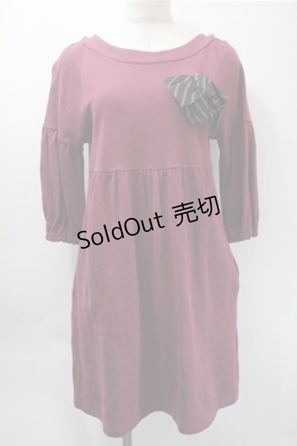 画像1: Jane Marple / スウェットワンピース  ワイン S-25-10-31-043-JM-OP-AS-ZS (1)