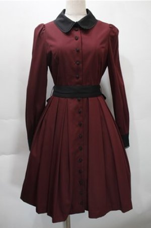 画像: Sheglit / クラシカルタックワンピース M ボルドー S-25-10-31-044-EL-OP-HR-ZS