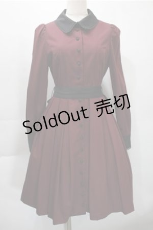 画像: Sheglit / クラシカルタックワンピース M ボルドー S-25-10-31-044-EL-OP-HR-ZS