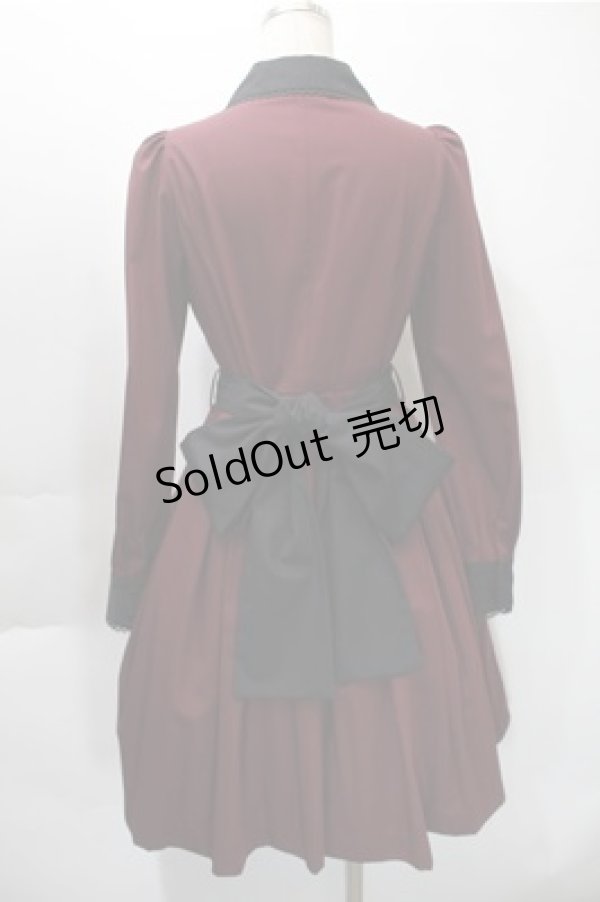 画像2: Sheglit / クラシカルタックワンピース M ボルドー S-25-10-31-044-EL-OP-HR-ZS (2)