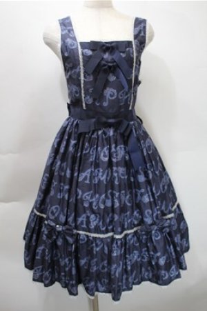 画像: metamorphose / Romantic alphabetジャンパースカート  紺 S-25-10-31-045-ME-OP-AS-ZS