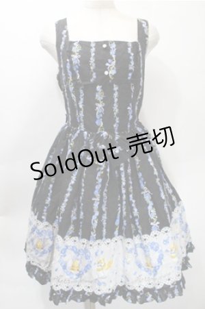 画像: metamorphose / Happy Bellリボンジャンパースカート  黒 S-25-10-31-046-ME-OP-AS-ZS