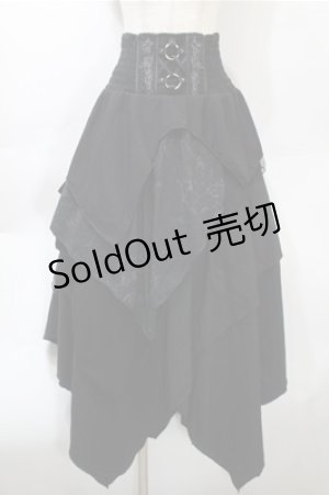 画像: Ozz Croce / 切替ロングスカート  黒 S-25-10-31-053-OO-SK-AS-ZS