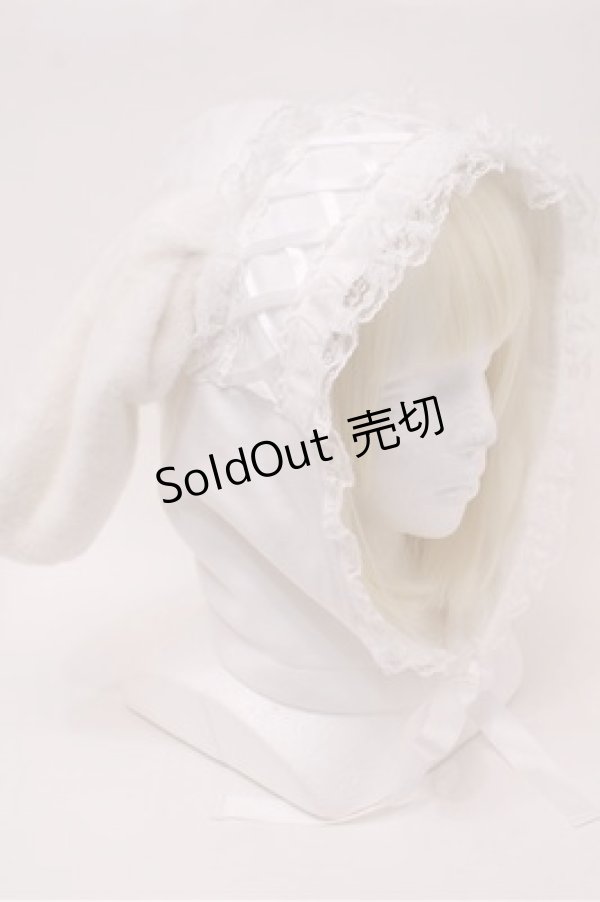 画像2: Jamie エーエヌケー / ヘッドドレスうさちゃんフード  白 S-25-10-31-007-LO-AC-HR-ZS (2)