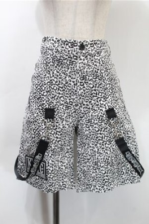 画像: KRY CLOTHING / 「DOUBUTSU２」ハーフパンツ  白ｘ黒 S-25-10-31-058-EL-PA-HR-ZS