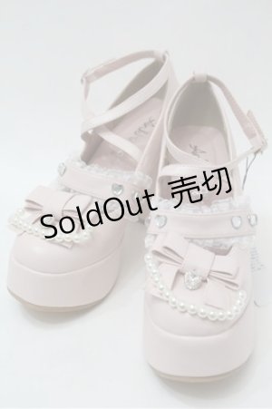 画像: Ank Rouge / パールチェーンシューズ LL ピンク S-25-10-31-011-CA-ZA-HR-ZS