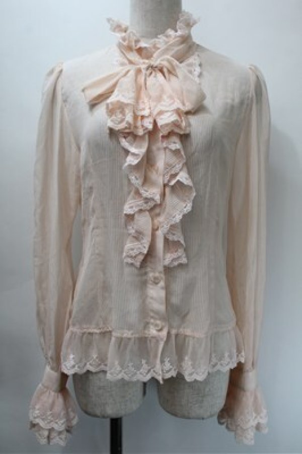 画像1: ALICE and the PIRATES / ストライプフリルブラウス  オフ S-25-10-31-021-PA-TO-AS-ZS (1)