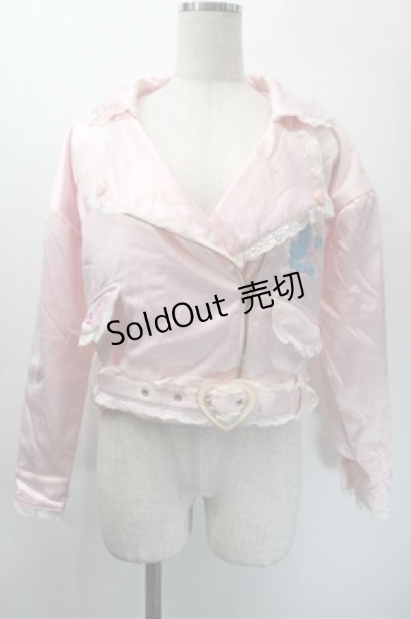 画像1: Swankiss / Poodollサテンジャケット  ピンク S-25-10-31-022-CA-BL-HR-ZS (1)