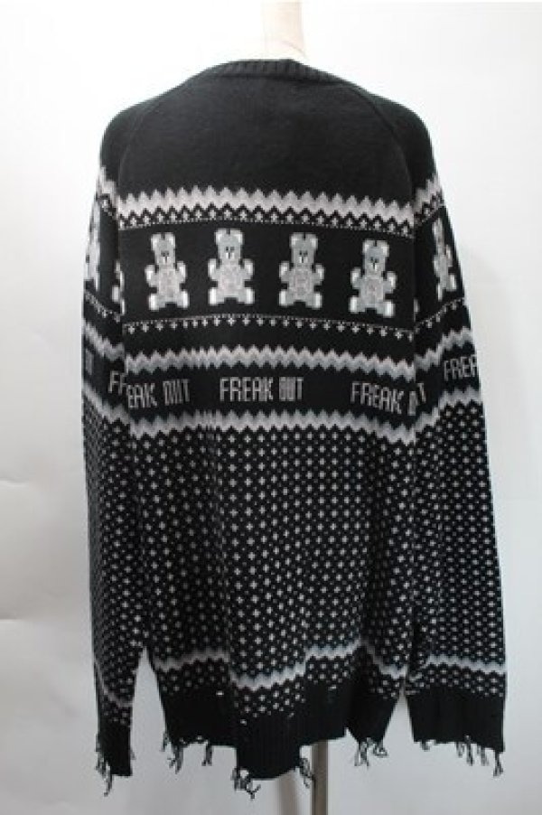 画像2: Candy Stripper / ANARCHY BEAR NORDICニット  黒 S-25-10-31-028-PU-TO-AS-ZS (2)