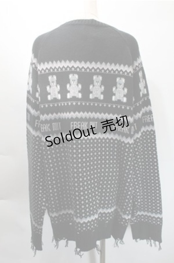 画像2: Candy Stripper / ANARCHY BEAR NORDICニット  黒 S-25-10-31-028-PU-TO-AS-ZS (2)