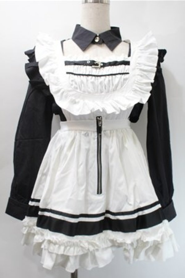 画像1: SUSIN / 機械仕掛けのメイドエプロンドレスｘブラウス  黒ｘ白 S-25-10-31-031-LO-OP-HR-ZS (1)