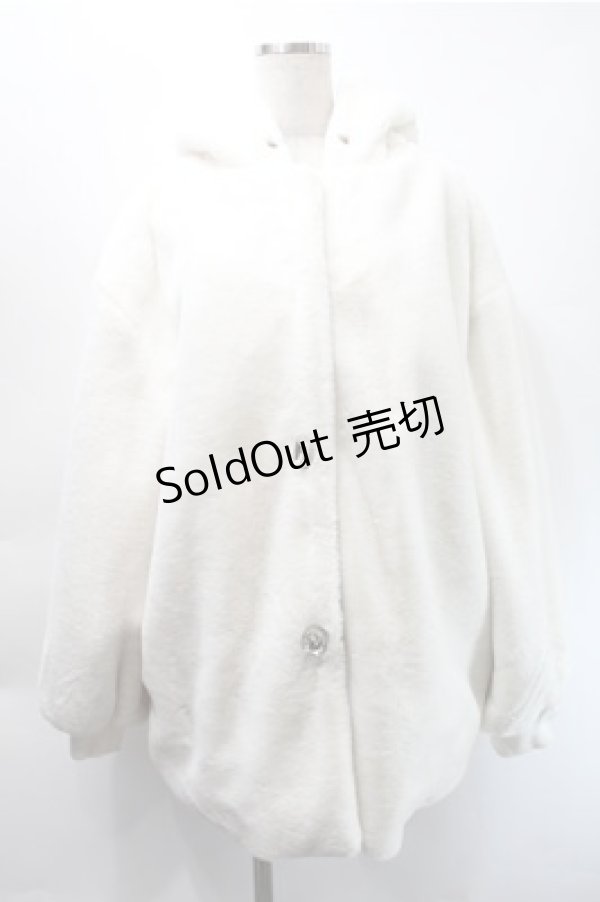 画像1: Ank Rouge / ビジューボタンうさみみファーコート  白 S-25-10-31-032-CA-CO-HR-ZS (1)