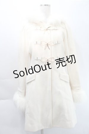 画像: LODISPOTTO / フードファー付きリボンバックルコート  アイボリー S-25-10-31-036-LO-CO-HR-ZS