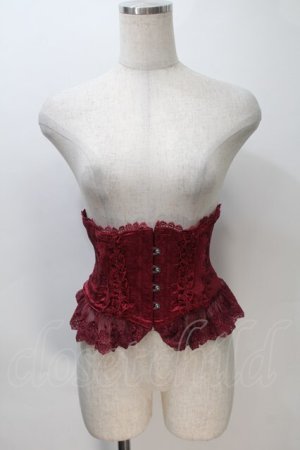 画像: ATELIER PIERROT / Frill Short Corset コルセット  ワイン S-25-11-02-034-EL-TO-AS-ZS