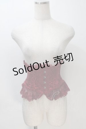 画像: ATELIER PIERROT / Frill Short Corset コルセット  ワイン S-25-11-02-034-EL-TO-AS-ZS
