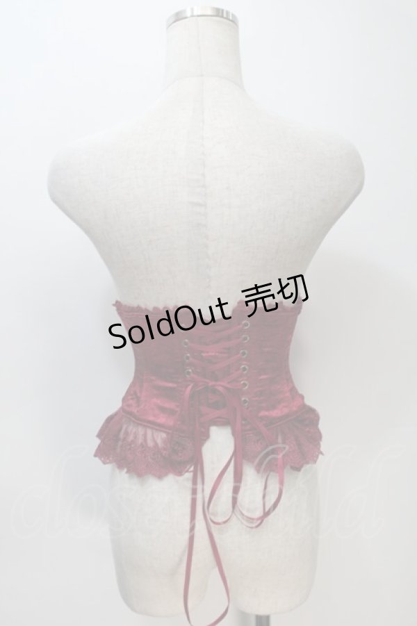 画像2: ATELIER PIERROT / Frill Short Corset コルセット  ワイン S-25-11-02-034-EL-TO-AS-ZS (2)