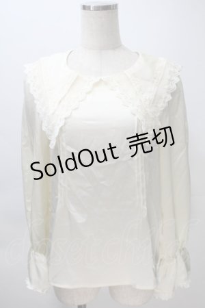 画像: axes femme POETIQUE / 薔薇モチーフフリルブラウス  オフ S-25-11-02-037-AX-BL-HR-ZS