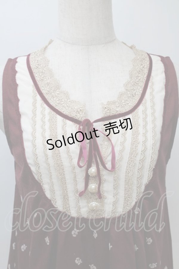 画像3: axes femme / プリントノースリーブカットソー  ワイン S-25-11-02-040-AX-TO-HR-ZS (3)