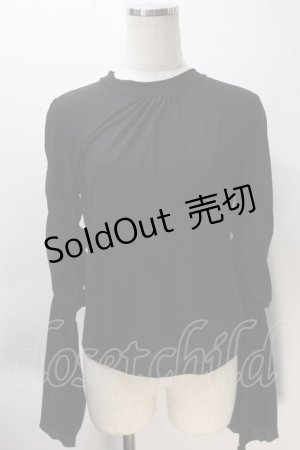 画像: axes femme / フレアスリーブシアートップス  黒 S-25-11-02-048-AX-TO-HR-ZS