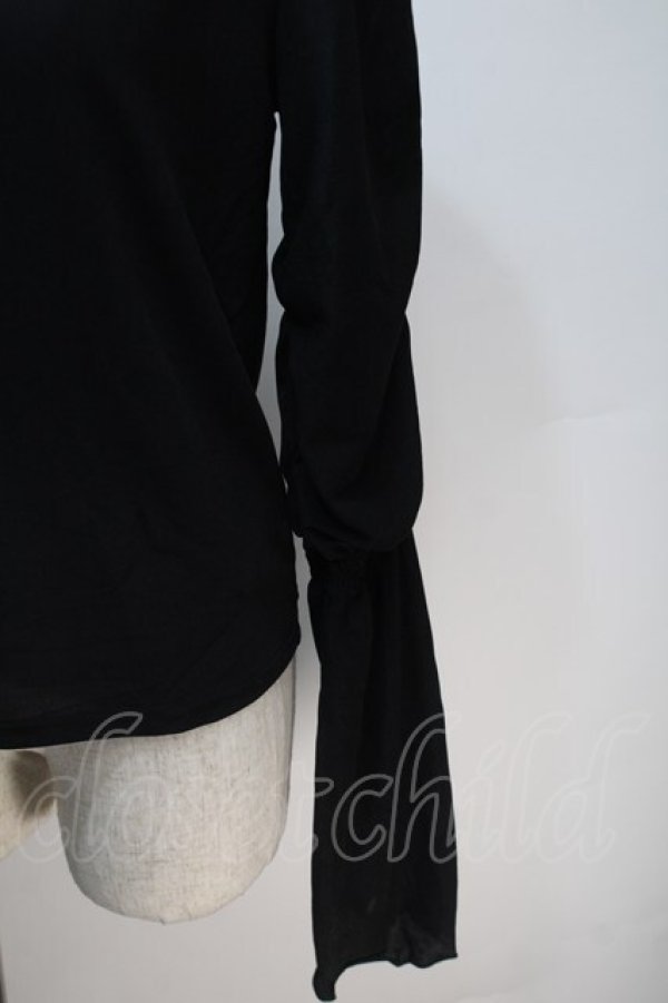 画像3: axes femme / フレアスリーブシアートップス  黒 S-25-11-02-048-AX-TO-HR-ZS (3)