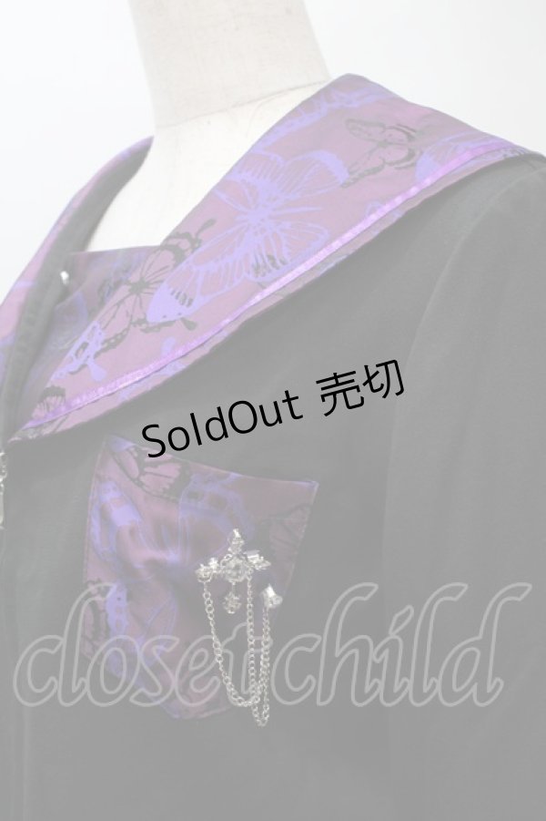 画像3: BLOOD SUPPLY（海外ブランド） / セーラージャケット+プリーツスカート  黒ｘ紫 S-25-11-02-051-GO-TO-HR-ZS (3)