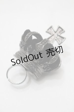 画像: BPN / クロスクラウンリング  黒 S-25-11-02-007-GO-AC-AS-ZS