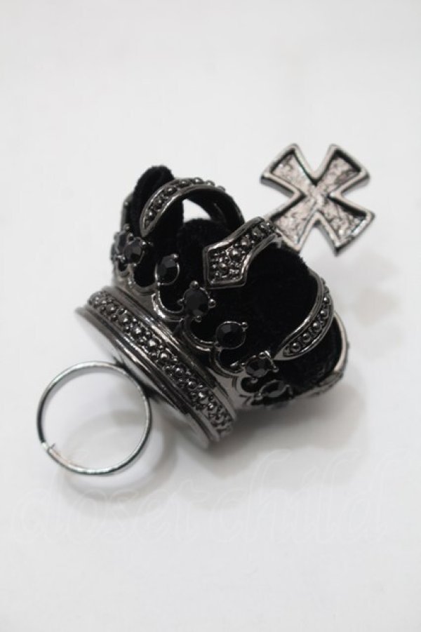 画像1: BPN / クロスクラウンリング  黒 S-25-11-02-007-GO-AC-AS-ZS (1)