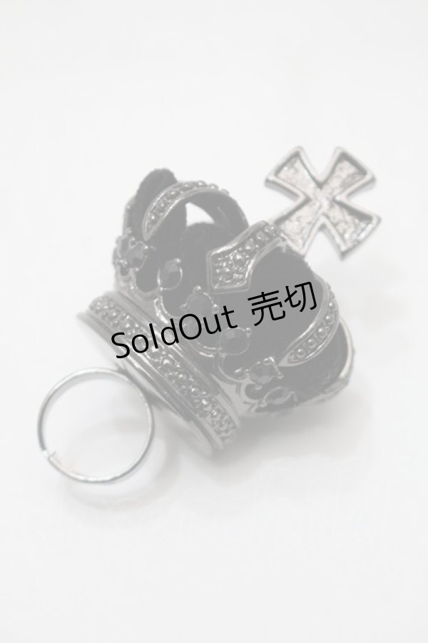 画像1: BPN / クロスクラウンリング  黒 S-25-11-02-007-GO-AC-AS-ZS (1)