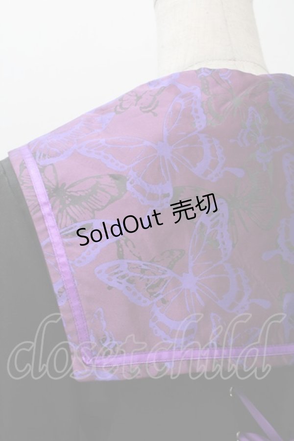 画像4: BLOOD SUPPLY（海外ブランド） / セーラージャケット+プリーツスカート  黒ｘ紫 S-25-11-02-051-GO-TO-HR-ZS (4)