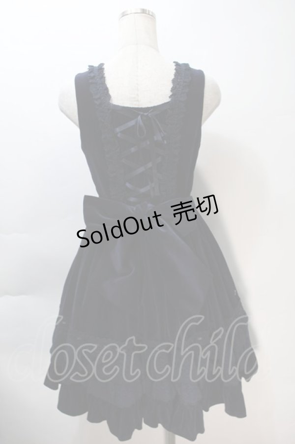 画像2: BABY,THE STARS SHINE BRIGHT / 別珍レースフリルジャンパースカート  紺 S-25-11-02-054-BA-OP-AS-ZS (2)