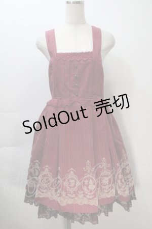 画像: axes femme / フロッキーptレジメ柄ワンピース(Disney)  ワイン S-25-11-02-056-AX-OP-HR-ZS