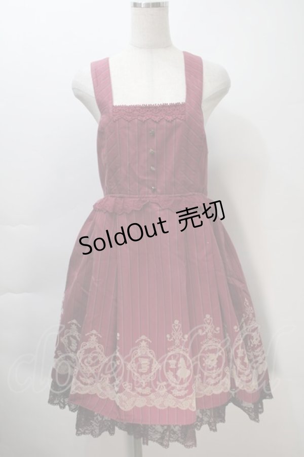 画像1: axes femme / フロッキーptレジメ柄ワンピース(Disney)  ワイン S-25-11-02-056-AX-OP-HR-ZS (1)