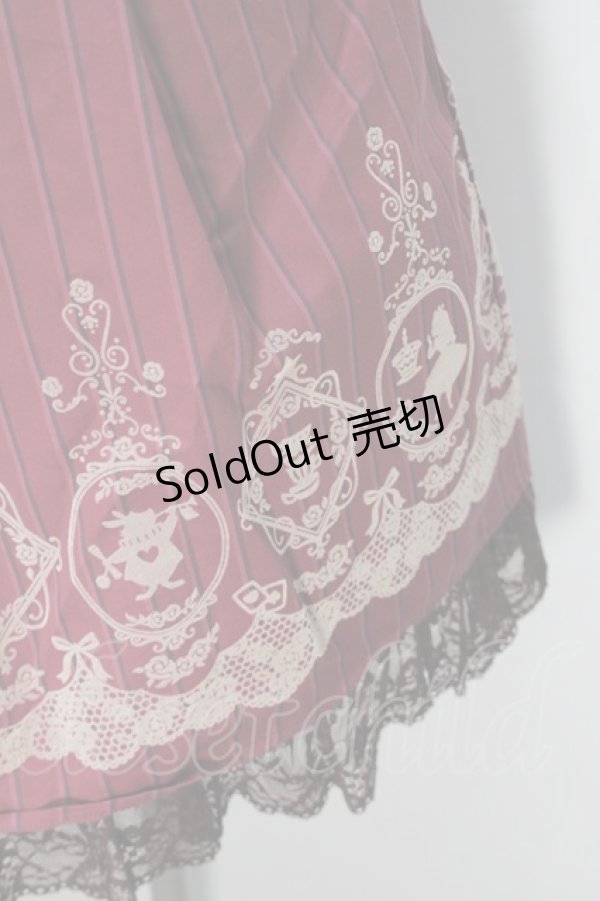 画像3: axes femme / フロッキーptレジメ柄ワンピース(Disney)  ワイン S-25-11-02-056-AX-OP-HR-ZS (3)