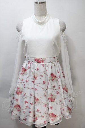 画像: MA*RS / 肩開きジュエル柄切替ワンピース  白ｘピンク S-25-11-02-057-EL-OP-HR-ZS