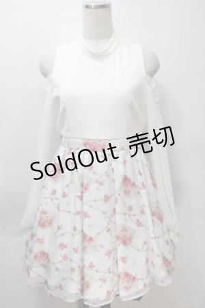 画像: MA*RS / 肩開きジュエル柄切替ワンピース  白ｘピンク S-25-11-02-057-EL-OP-HR-ZS