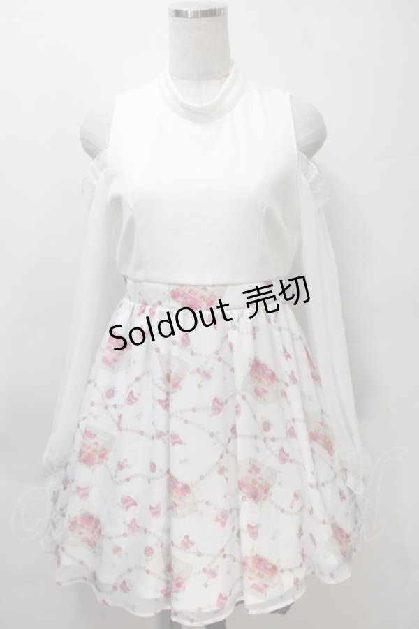 画像1: MA*RS / 肩開きジュエル柄切替ワンピース  白ｘピンク S-25-11-02-057-EL-OP-HR-ZS (1)